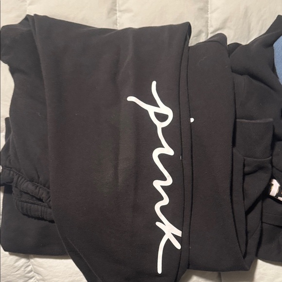 Black Hoodie with White Script Design - Picture 3 of 3